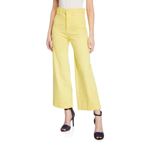 Veronica Beard NWT Cynthia Yellow Jeans Gaucho Pants 24 - Picture 1 of 5